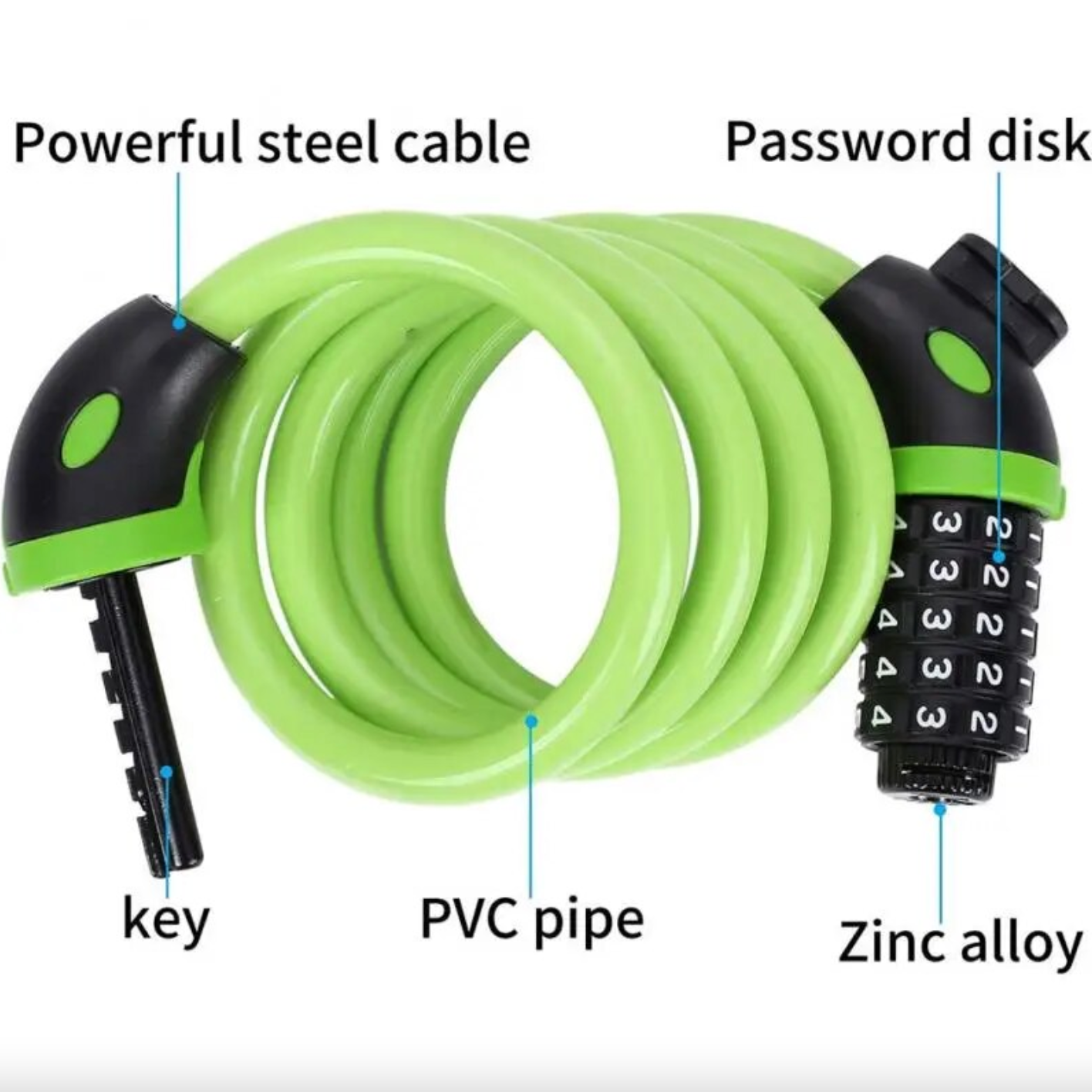 Antivol extensible à 5 chiffres pour vélo
