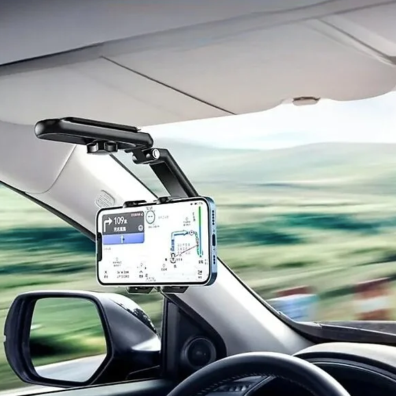 Support de téléphone portable rotatif à 360° pour pare-soleil de voiture