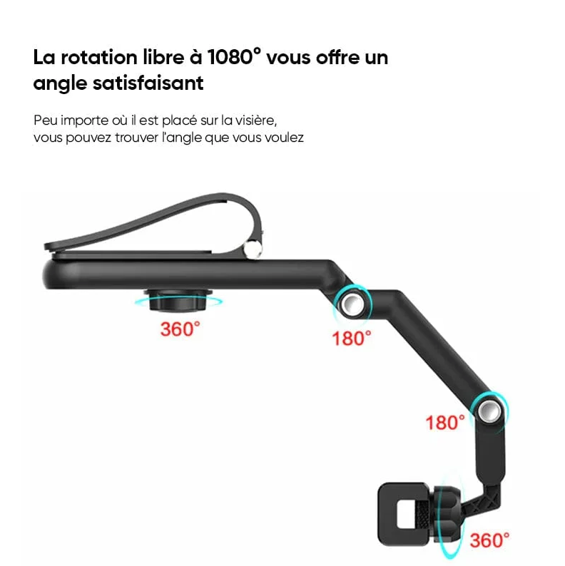 Support de téléphone portable rotatif à 360° pour pare-soleil de voiture