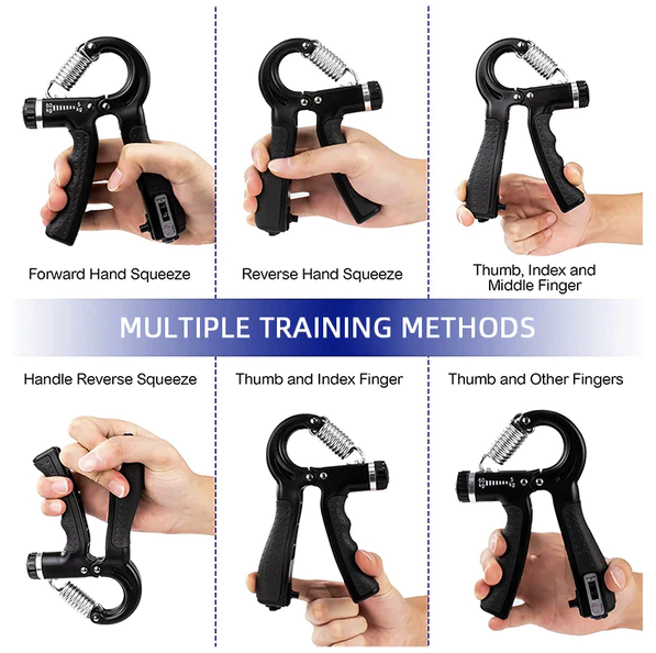 HAND GRIP - Pince de musculation 5 à 60 KG avec compteur - Set 6PCS