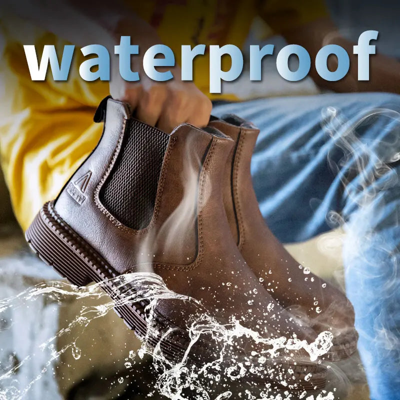 Bottines embout renforcé en Cuir à élastique