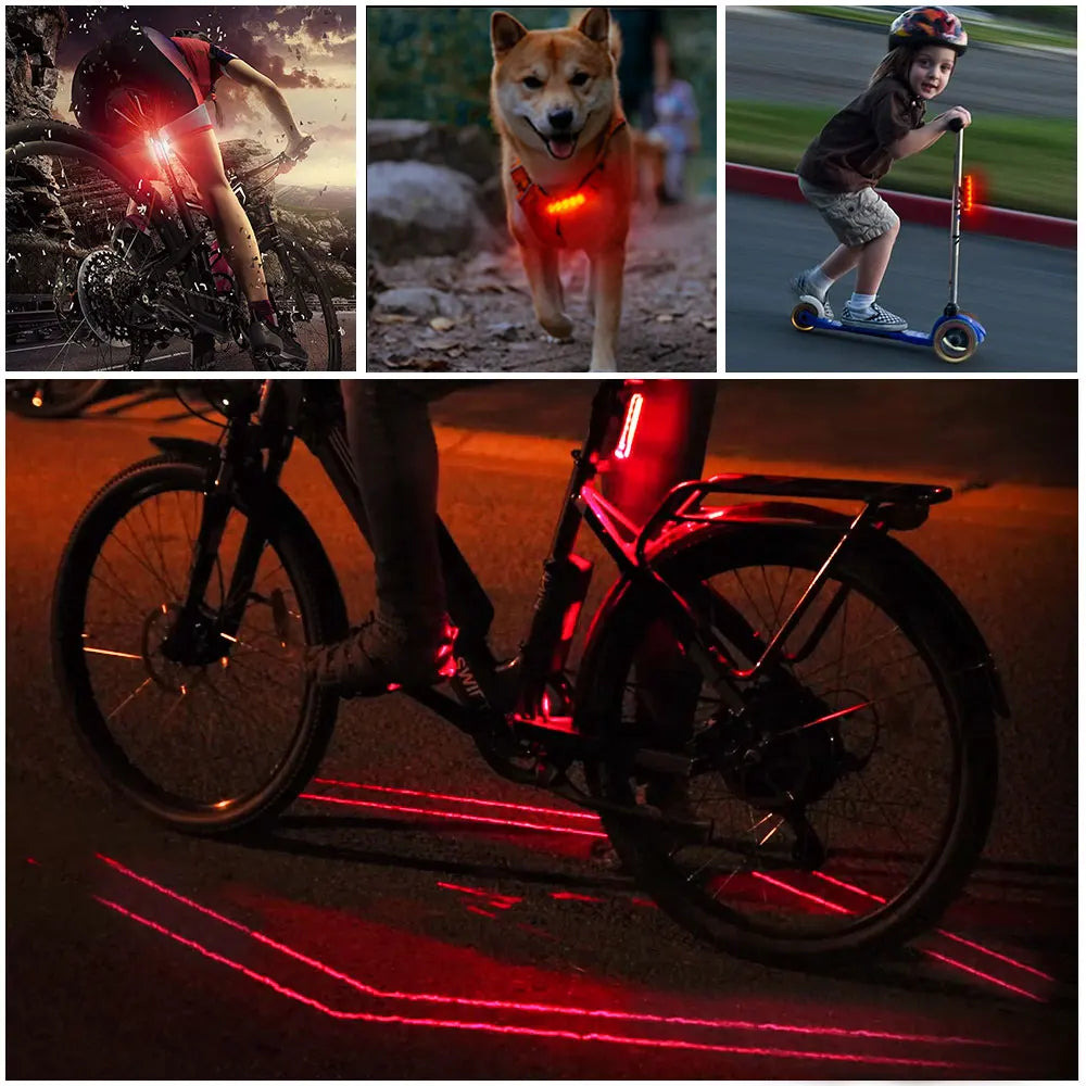 Feu AV/AR Vélo USB 5 LED 3 Modes