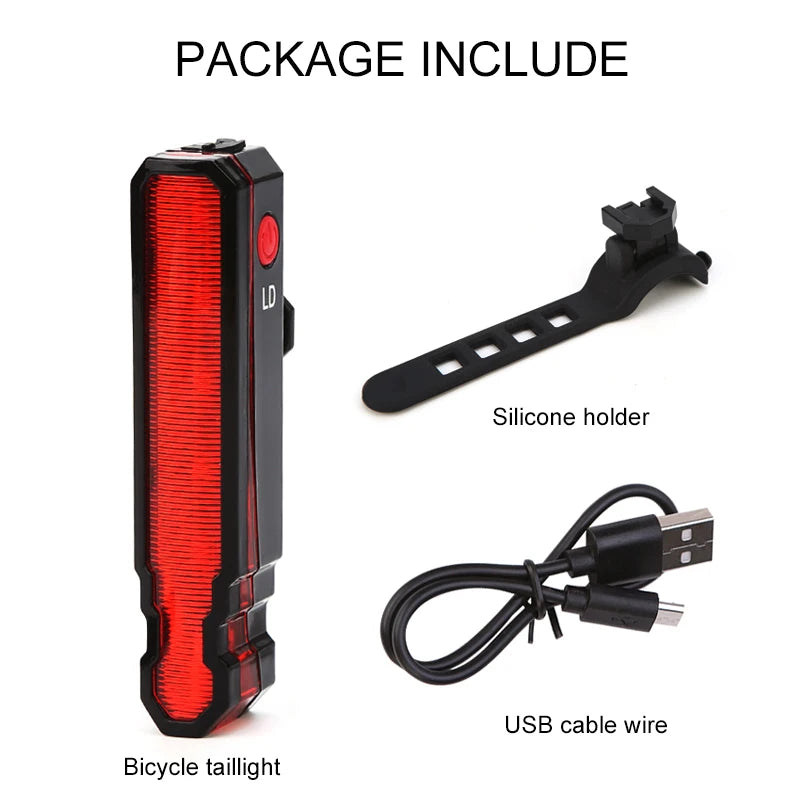 Feu AV/AR Vélo USB 5 LED 3 Modes