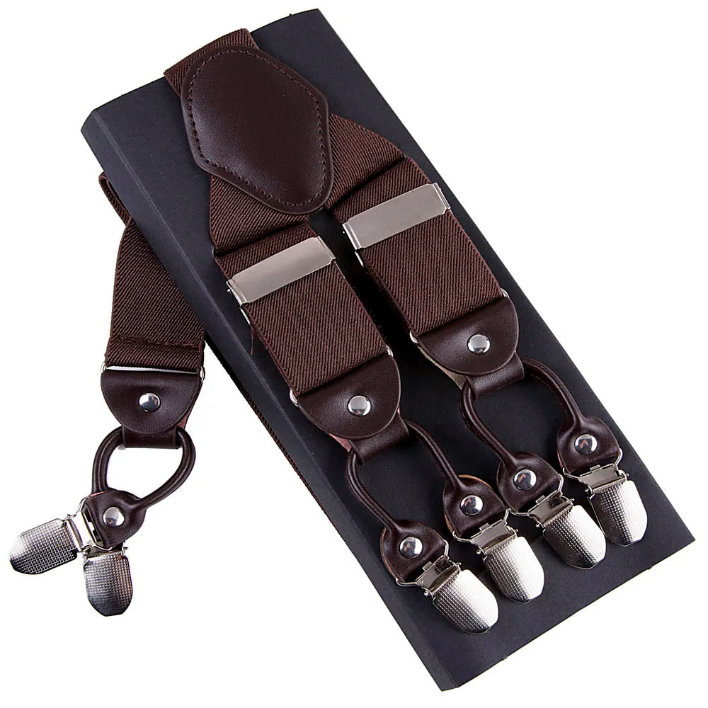 Bretelles en Cuir Élégantes Unies et à Motifs - Homme