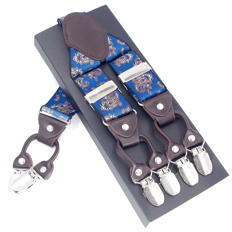 Bretelles en Cuir Élégantes Unies et à Motifs - Homme