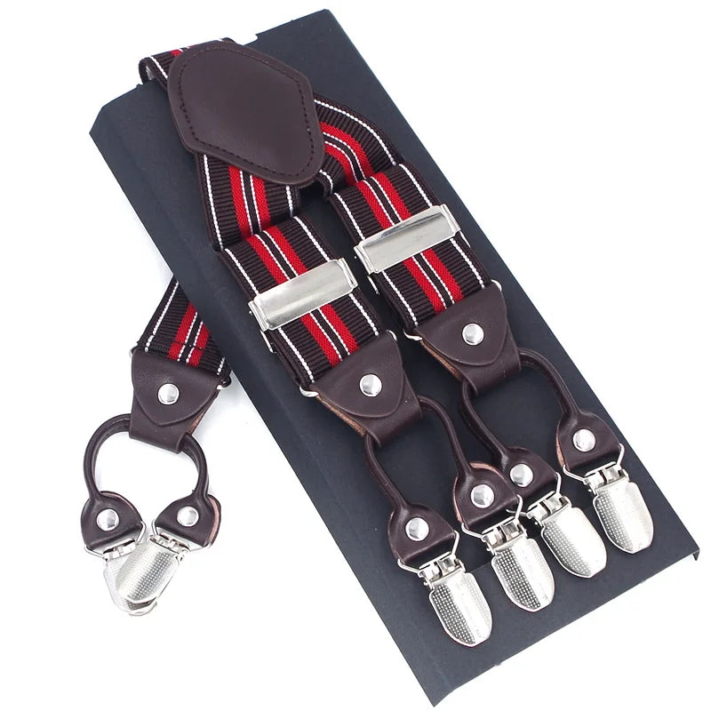 Bretelles en Cuir Élégantes Unies et à Motifs - Homme