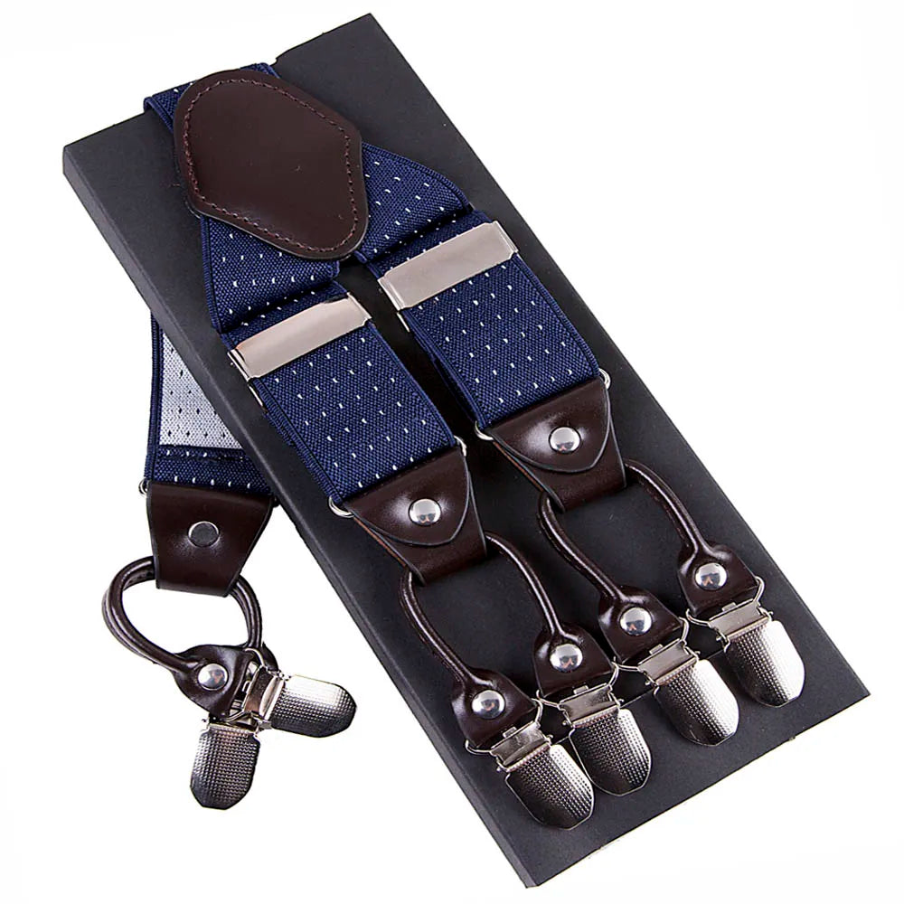Bretelles en Cuir Élégantes Unies et à Motifs - Homme