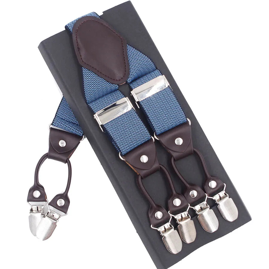 Bretelles en Cuir Élégantes Unies et à Motifs - Homme