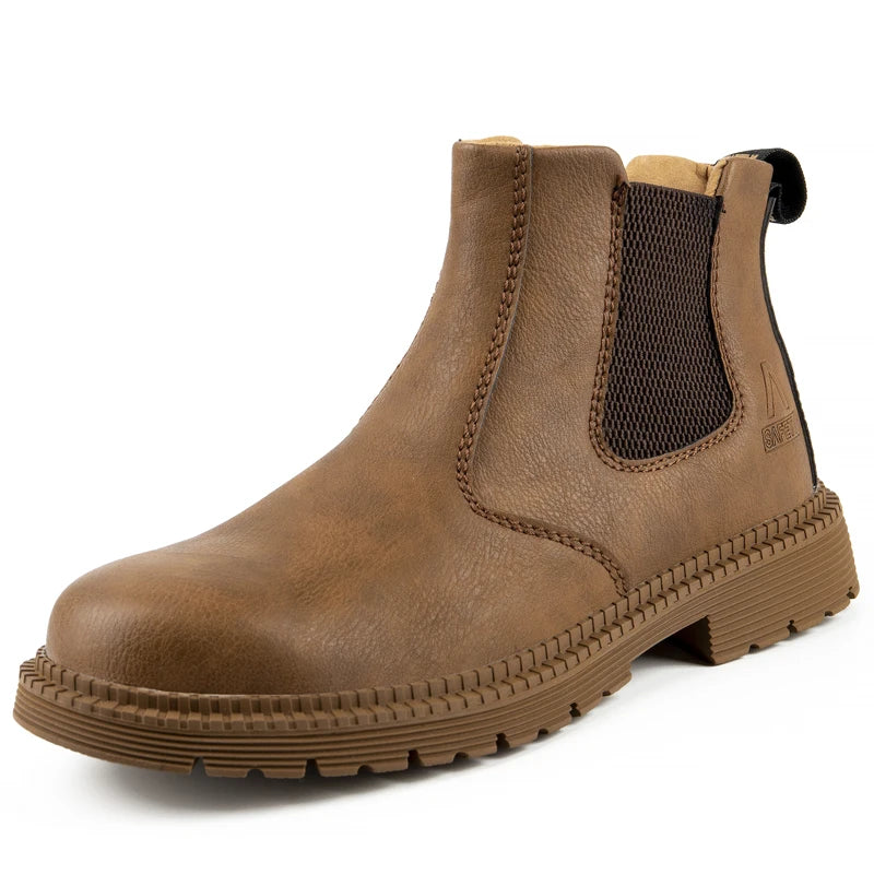Bottines embout renforcé en Cuir à élastique