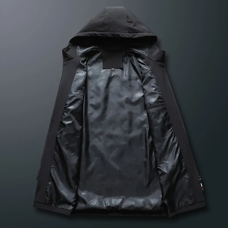 Veste coupe-vent mi-longue à capuche - Hommes