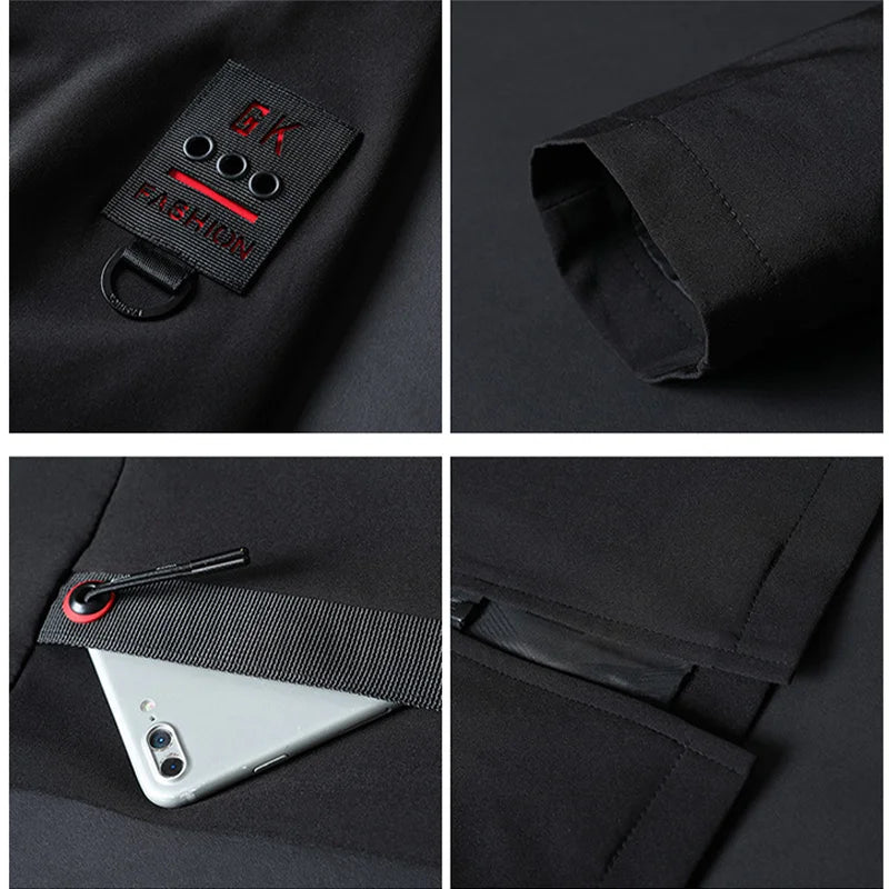 Veste coupe-vent mi-longue à capuche - Hommes