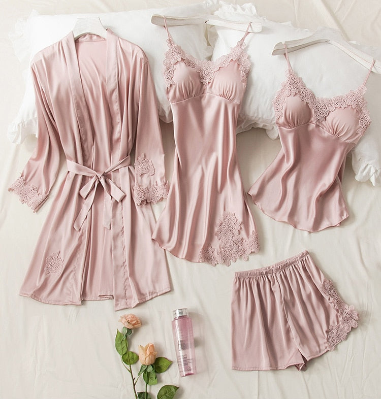 Ensemble de pyjama en satin - 5 pièces