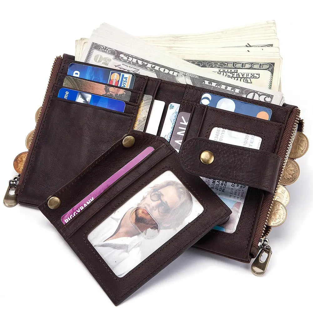 Portefeuille avec Chaîne en Cuir