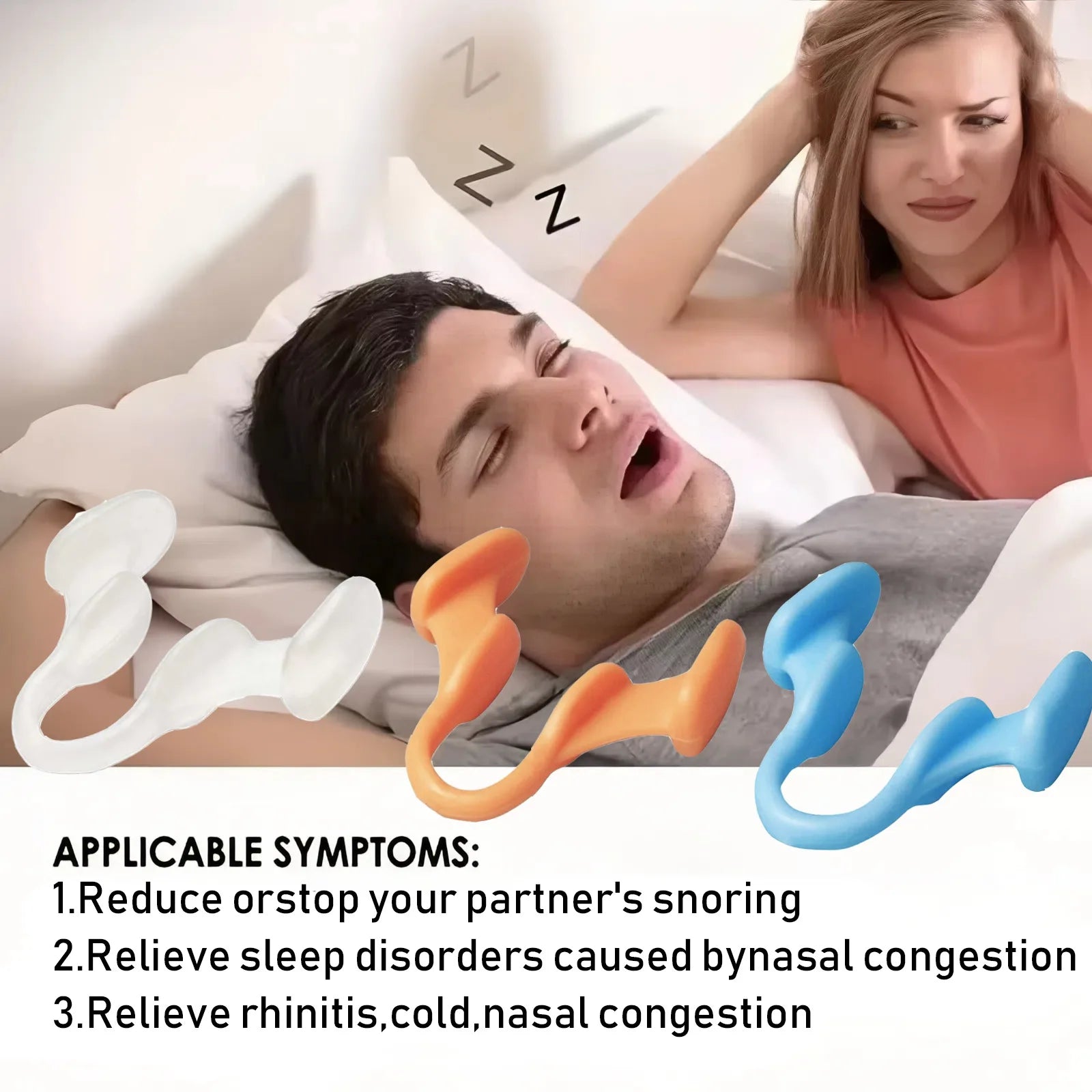 4-Pack Anti-Snore Nose Clips - Quality Sleep
