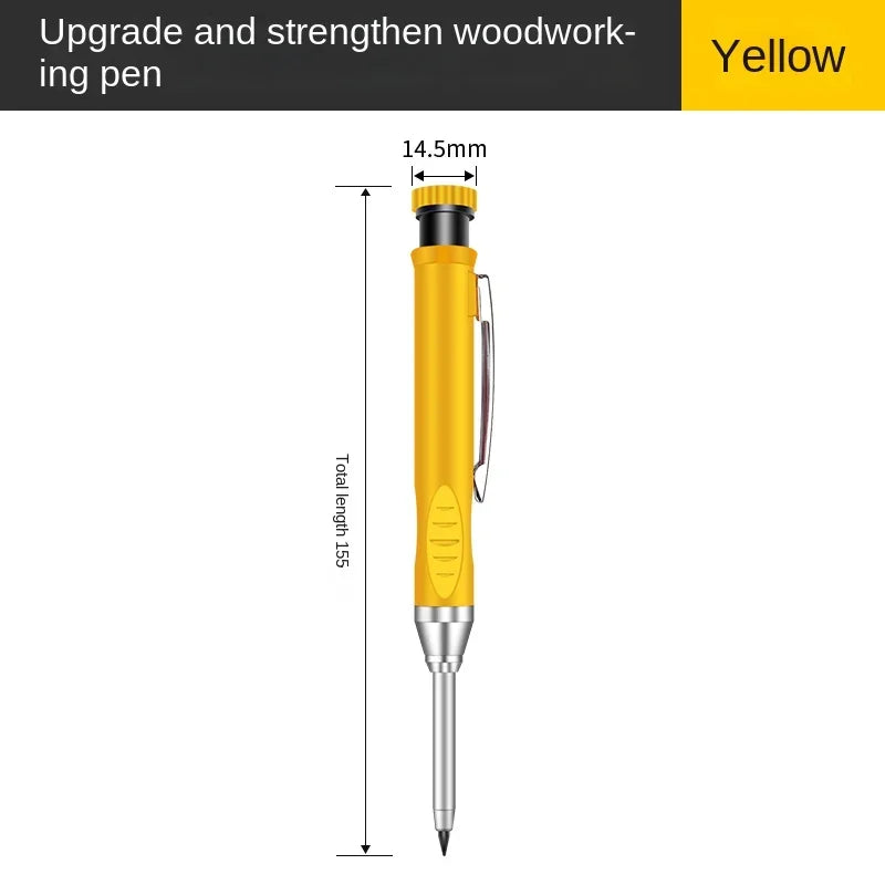 Crayon de Charpentier 2.8mm avec Taille-Crayon Intégré + Recharges Mines OFFERTES