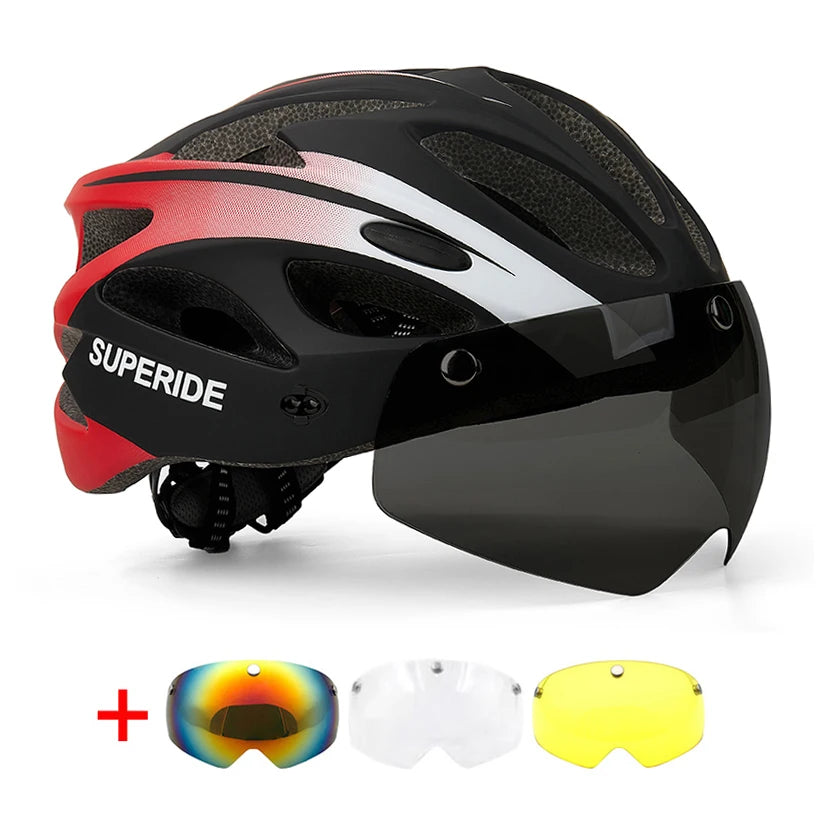 Casque Vélo Ultra Léger avec 3 Visières Amovibles et magnétiques