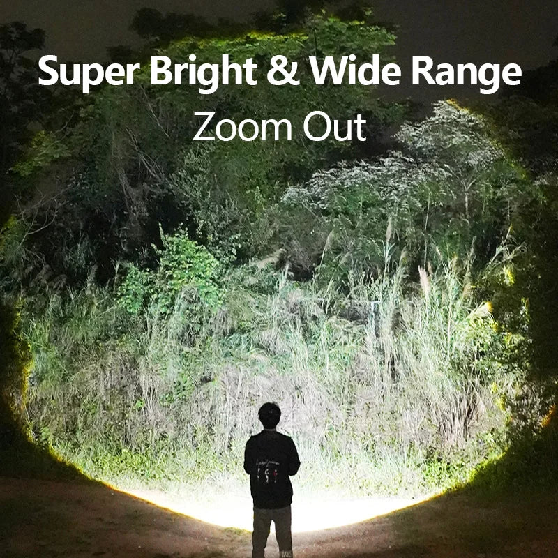 Lampe torche POWER+ - 3 Modes, Zoom, Mousqueton et étanche