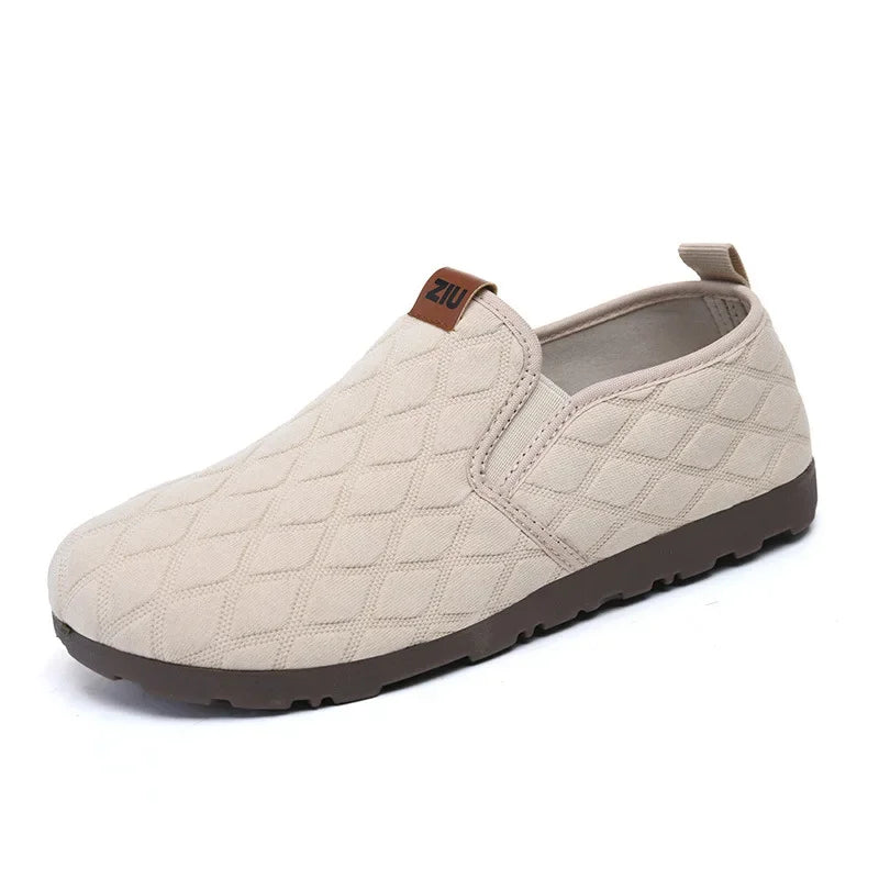 Chaussures Faciles à Enfiler Motif Losange - Femme