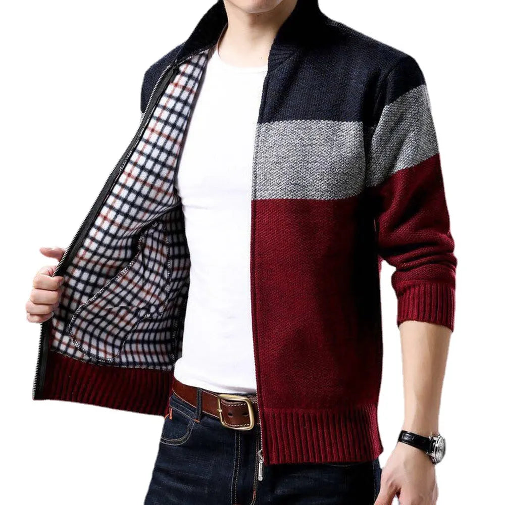 Cardigan en tricot à rayure tricolore