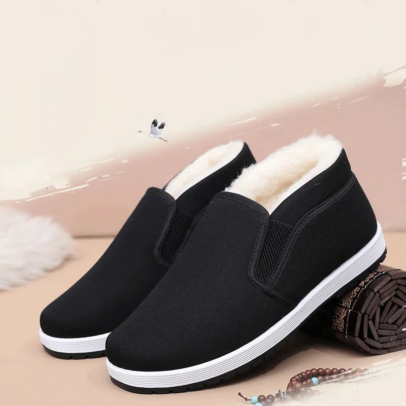 Chaussures Slip-On d'Hiver Antidérapantes à Doublure Fourrure