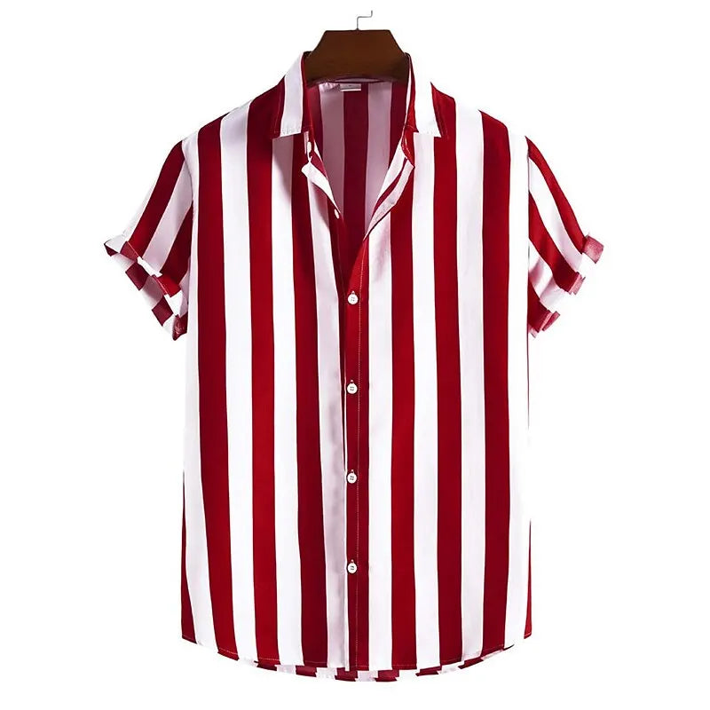 Chemise à Rayures & Manches Courtes - Homme