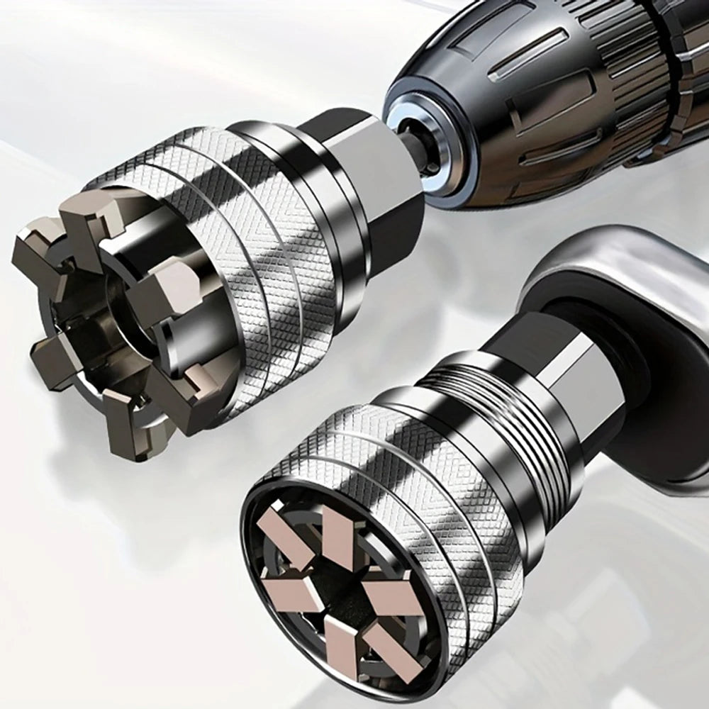 Clé à Douille Universelle Réglable 10–19 mm – Cliquet Multifonction avec Tige – Kit 2 Pièces