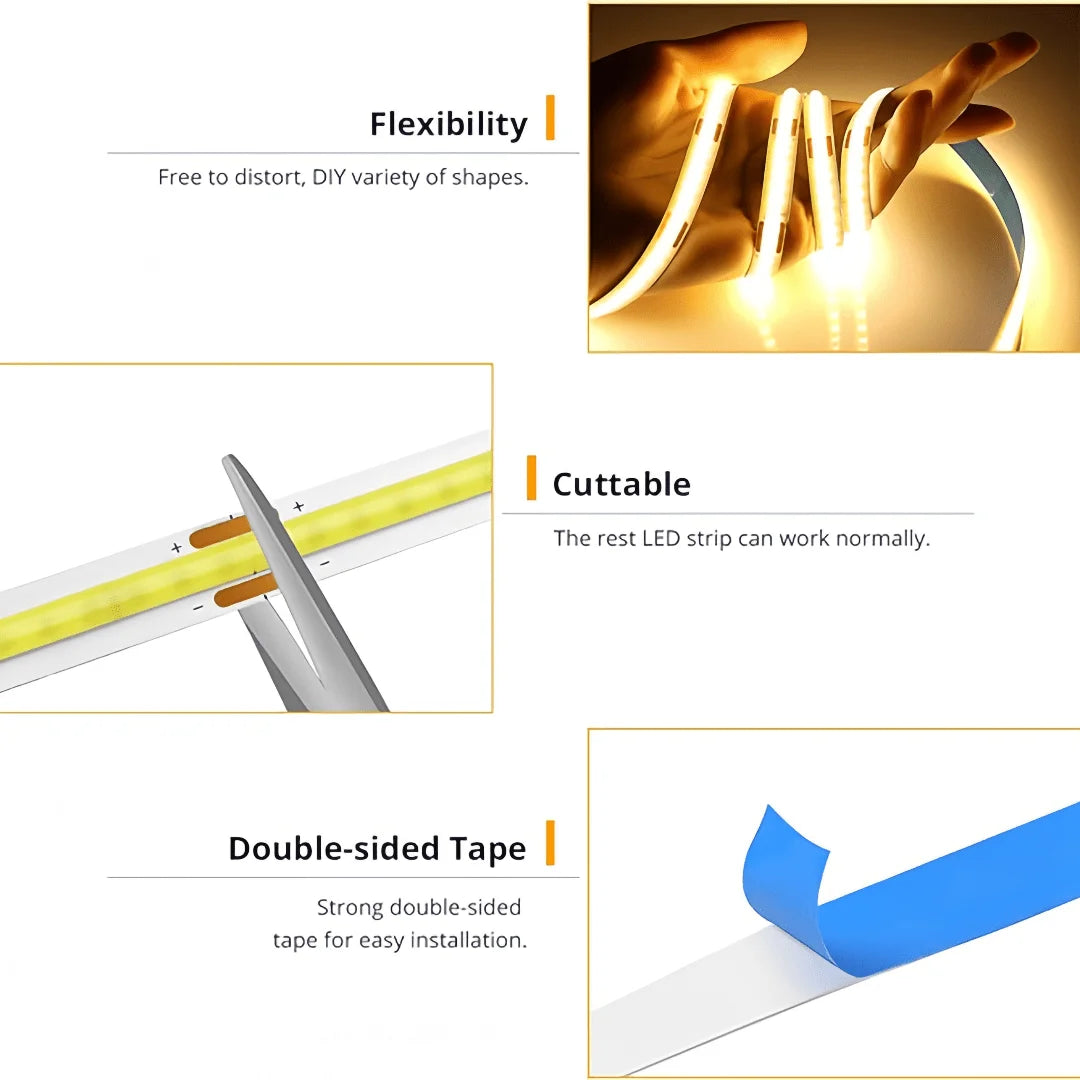 Bande LED USB Tactile à Intensité Réglable