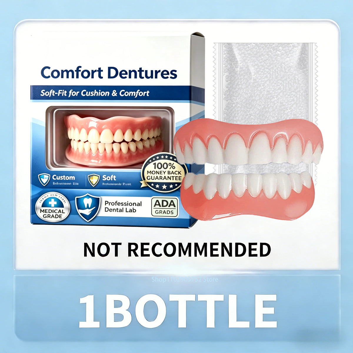 Prothèse Dentaire Complète Amovible en Silicone – Dentier Haut et Bas, Aspect Naturel & Confort Souple