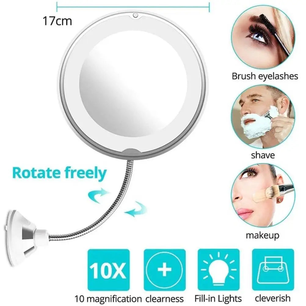 Miroir grossissant avec LED intégrée
