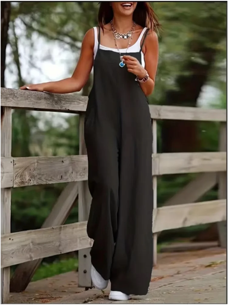 Combinaison Pantalon Décontractée d'Été à Fine Bretelles