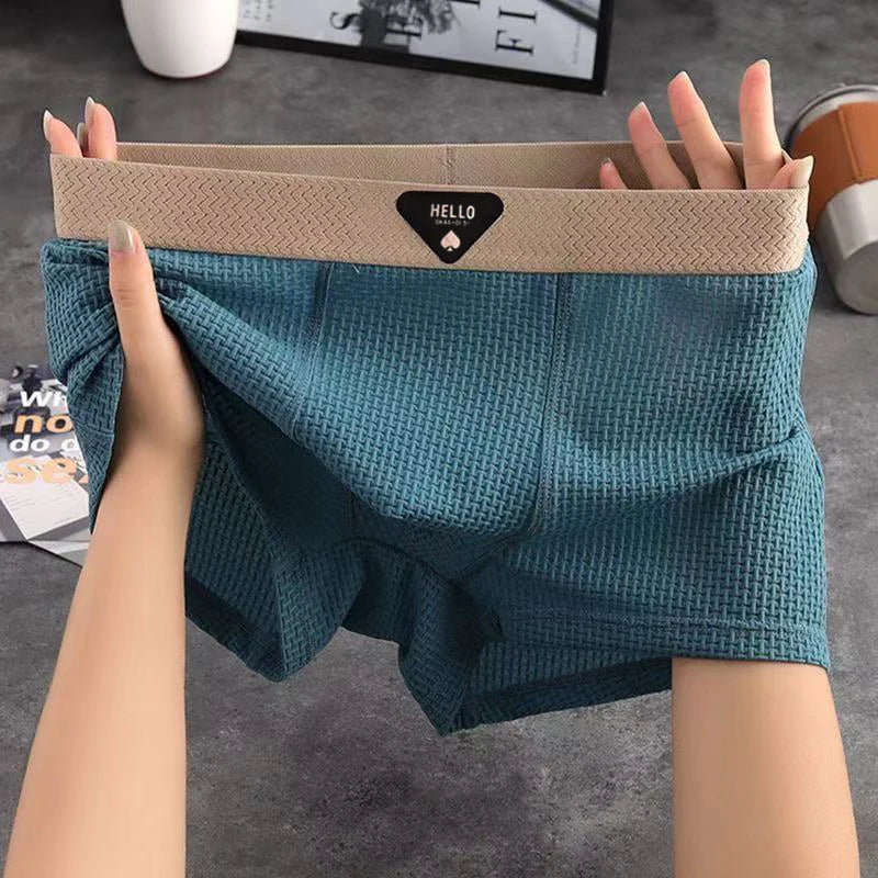 Lot de 4 Boxers Gauffrés Respirants - Grand Confort, Design Élégant & Extensible