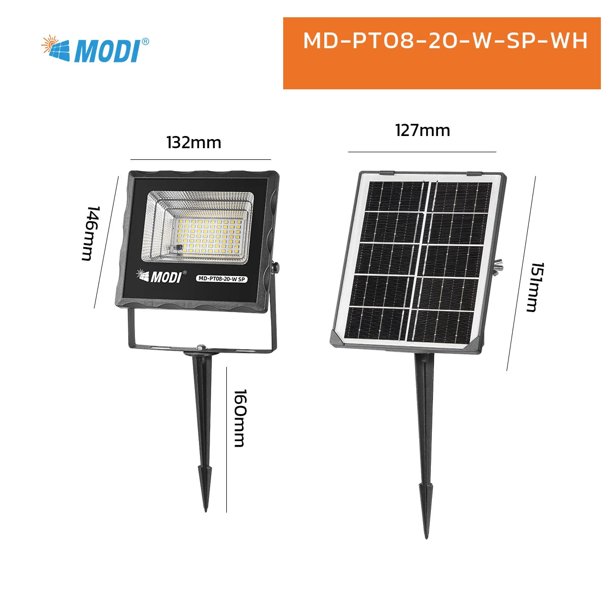 Projecteur Solaire Puissant 6500K Étanche