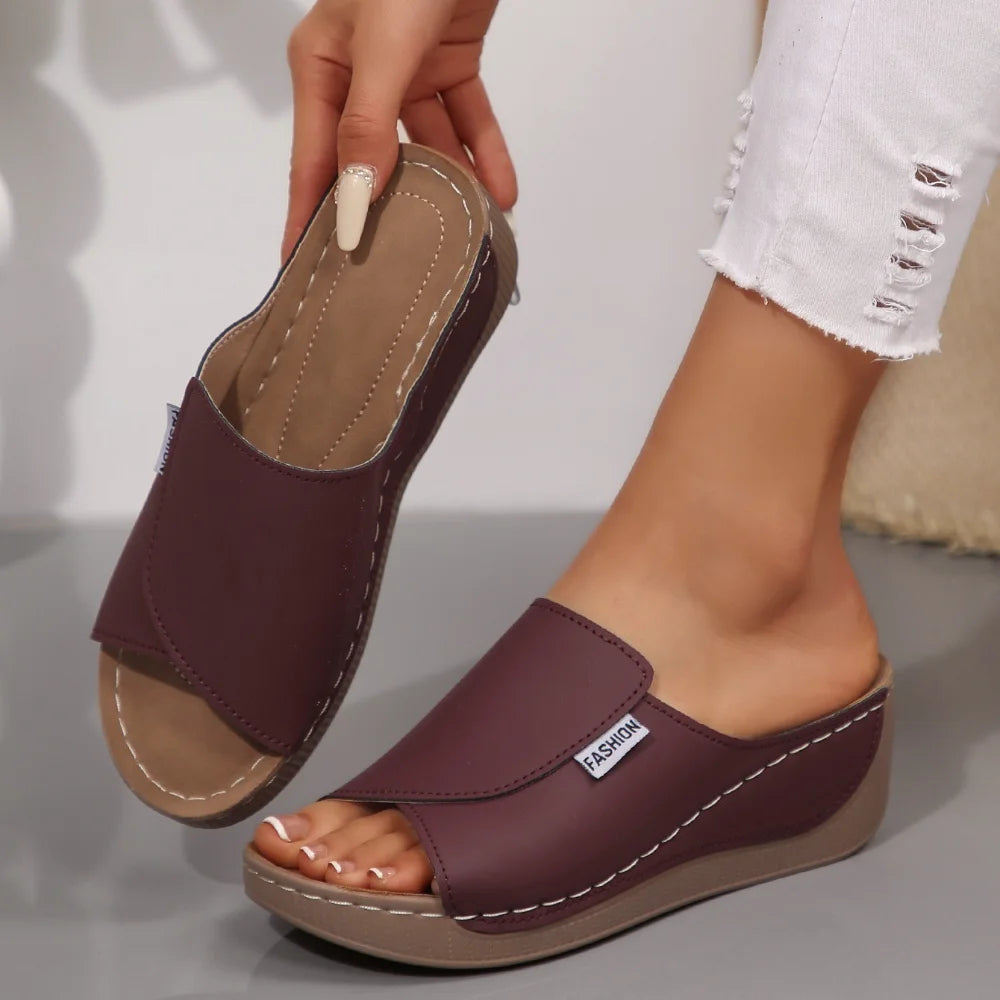 Sandales Mules à Plateforme ORTHO en Cuir PU