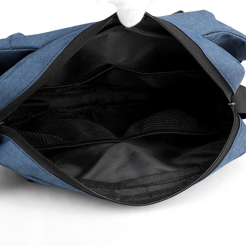 Sac Bandoulière Multi-Poches en Nylon Bicolore