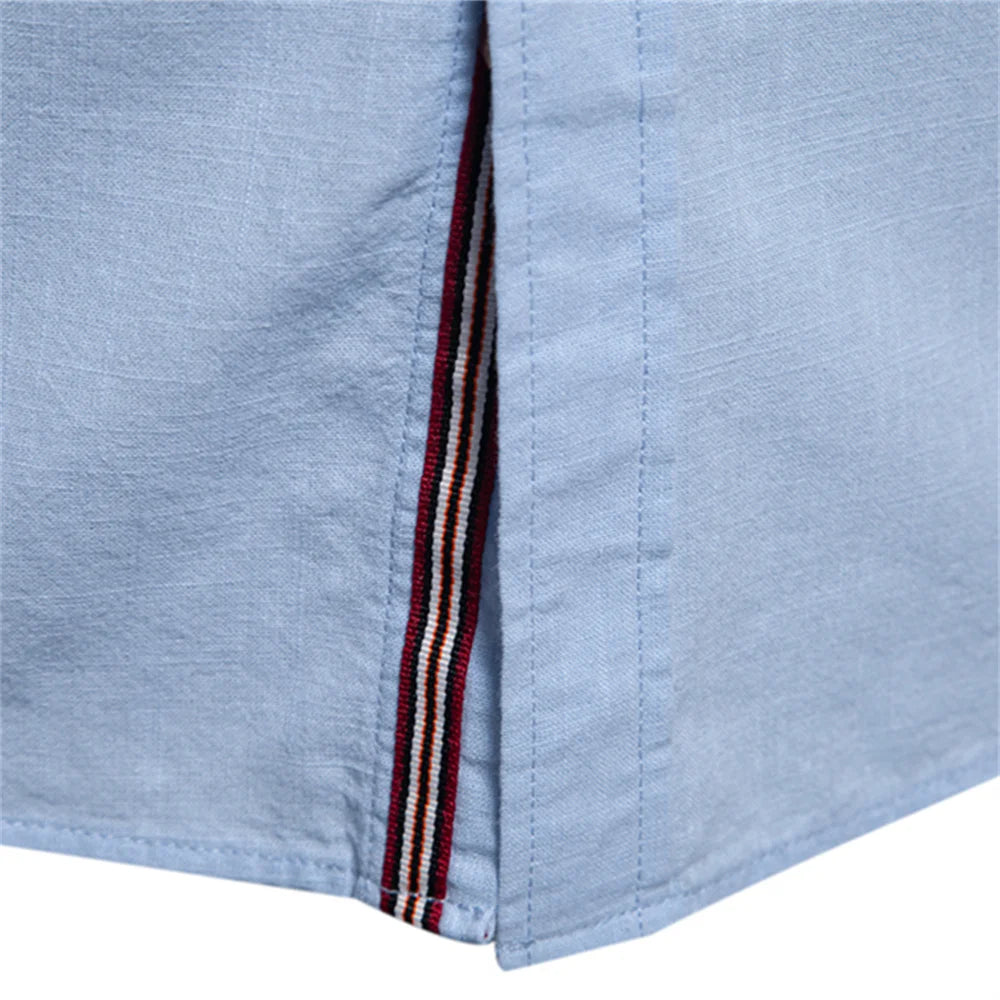 Chemise Décontractée Premium Col Mao en Coton Respirant - Printemps & Été