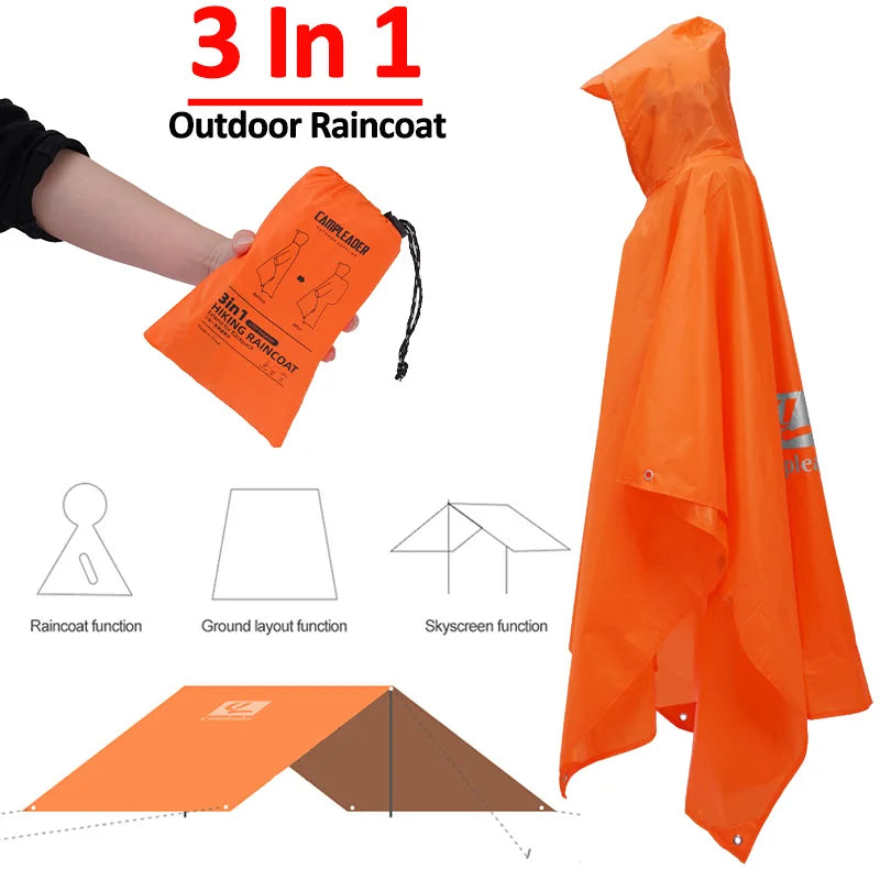 Poncho de pluie imperméable 3 en 1