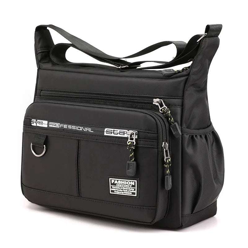 Sacoche Multipoches Homme – Tissu Oxford Résistant