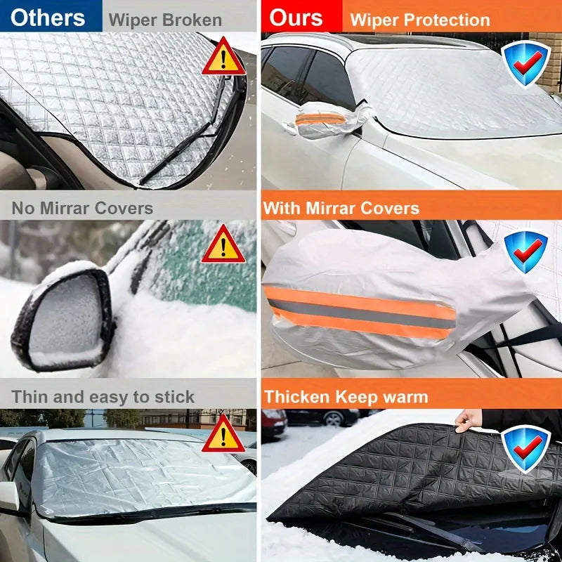 Protection de Pare-Brise Voiture Été/Hiver – Anti-Givre, Anti-Neige & Pare-Soleil Imperméable – Berline & SUV
