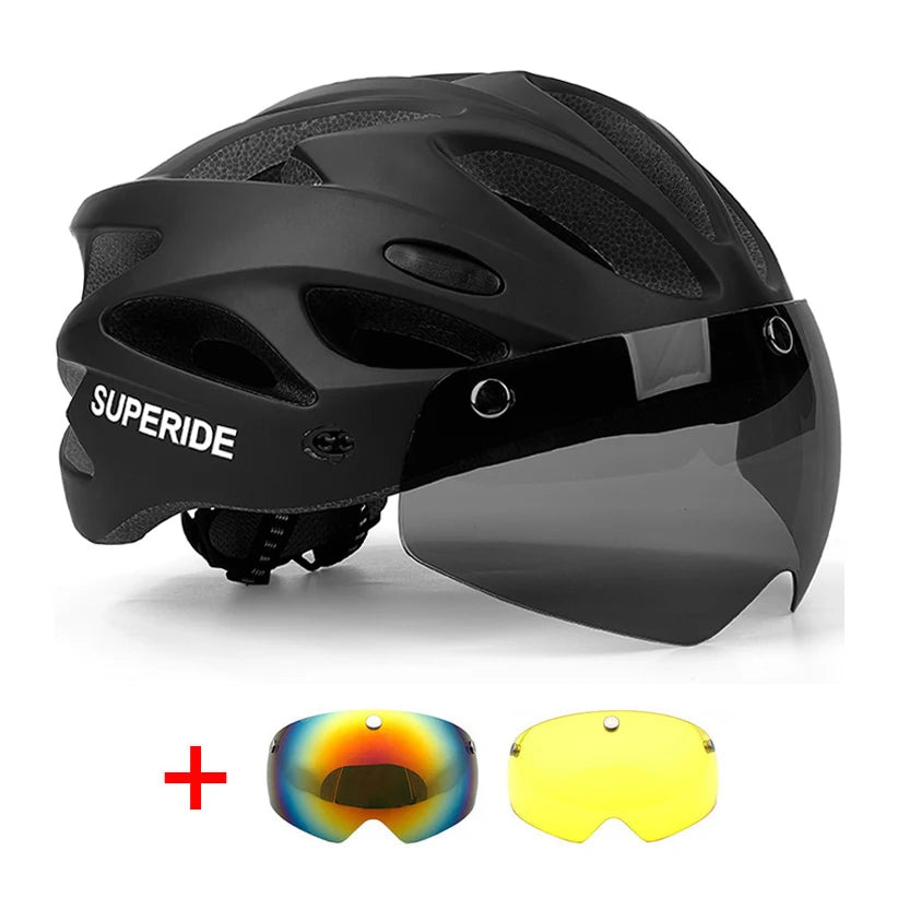 Casque Vélo Ultra Léger avec 3 Visières Amovibles et magnétiques