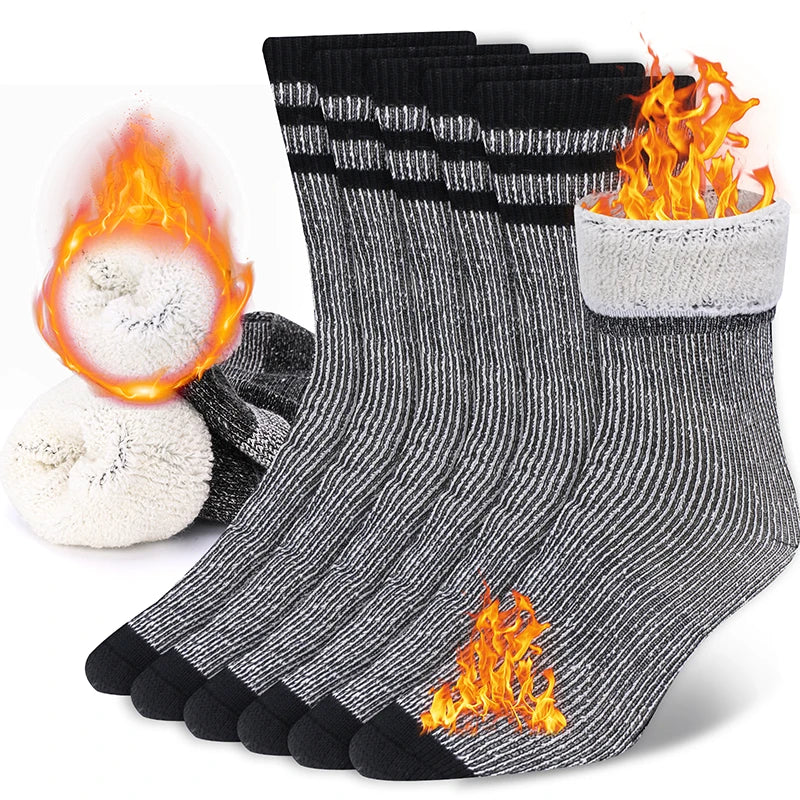 Lot de 3 Chaussettes Thermiques Épaisses en laine mérinos