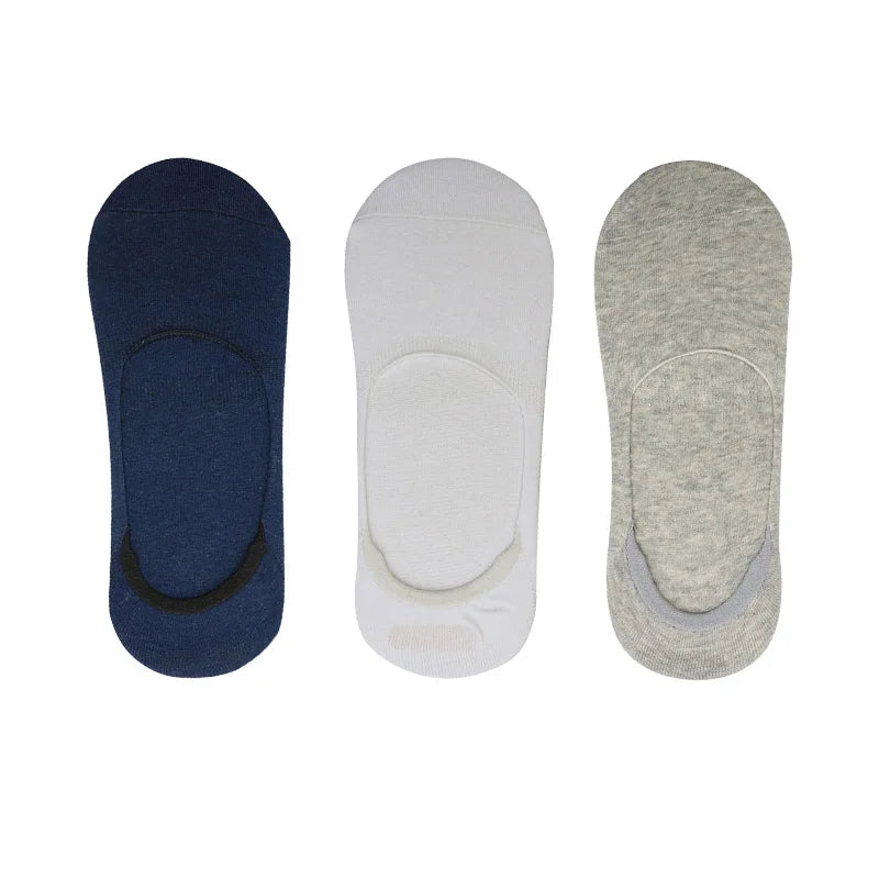 Chaussettes Bateau Invisibles en Coton Respirant avec Silicone - Homme