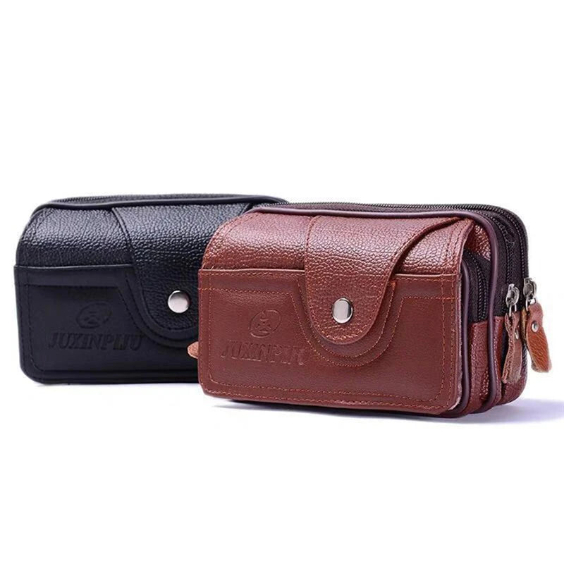 Sac de ceinture multipoches en cuir PU