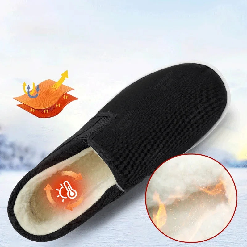Chaussures Slip-On d'Hiver Antidérapantes à Doublure Fourrure