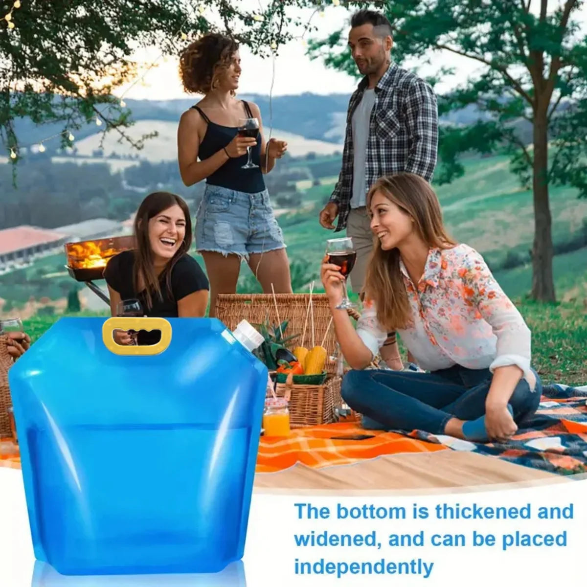 Sac d’Eau Pliable 10L avec Poignée Solide - 3PCS