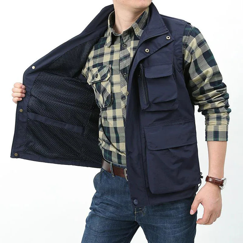 Gilet Multi Poches sans Manche Cargo