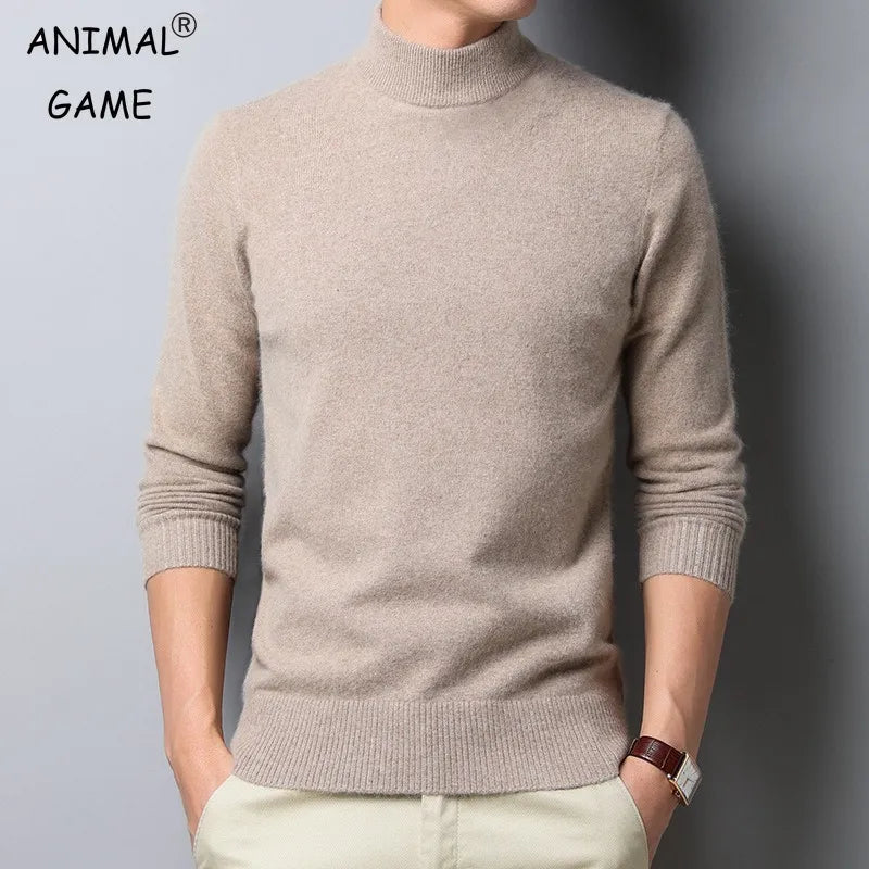Pull doux col cheminée montant pour homme