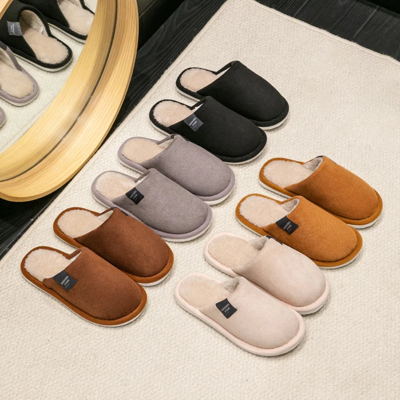 Chaussons d’Intérieur Homme en Suédine – Légers, Silencieux, Chauds & Antidérapants