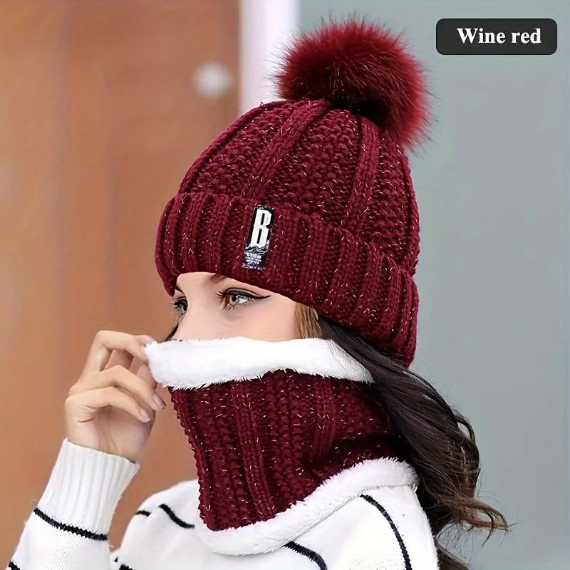 Ensemble Bonnet à Pompom & Cache-Cou - Femme