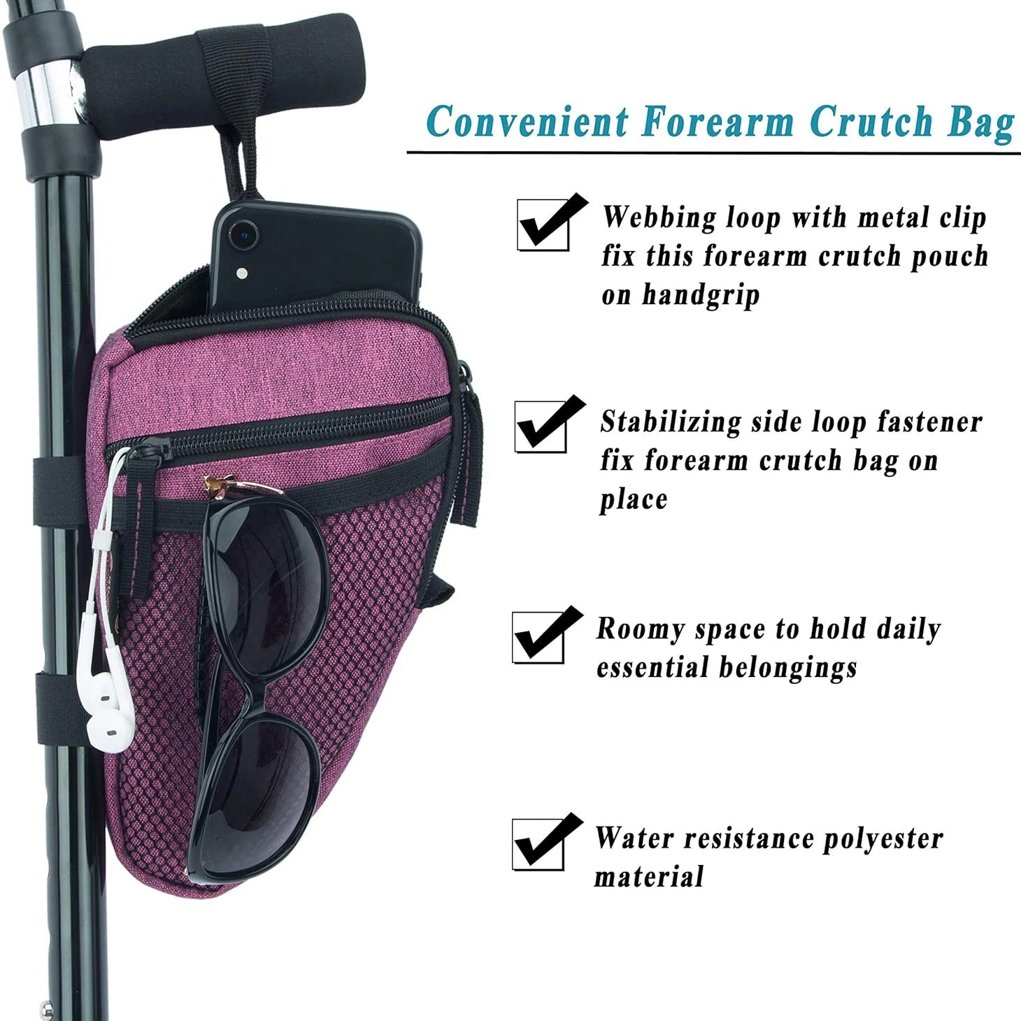 Sac de Canne & Béquille Pratique à Multipoches