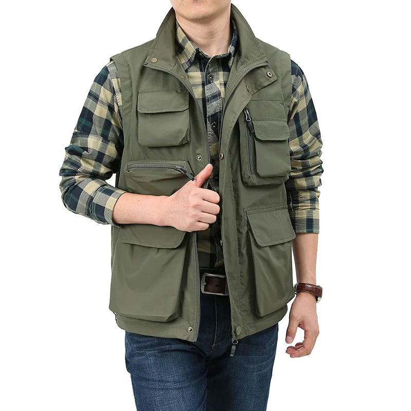 Gilet Multi Poches sans Manche Cargo